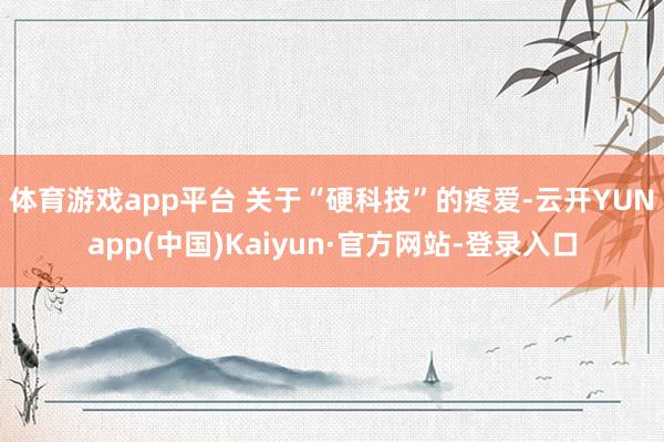 体育游戏app平台 　　关于“硬科技”的疼爱-云开YUNapp(中国)Kaiyun·官方网站-登录入口