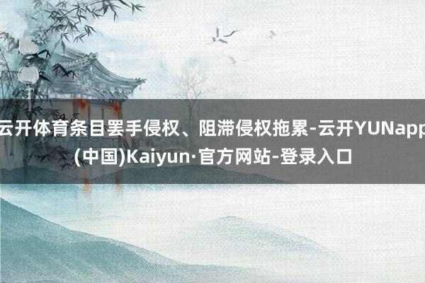 云开体育条目罢手侵权、阻滞侵权拖累-云开YUNapp(中国)Kaiyun·官方网站-登录入口