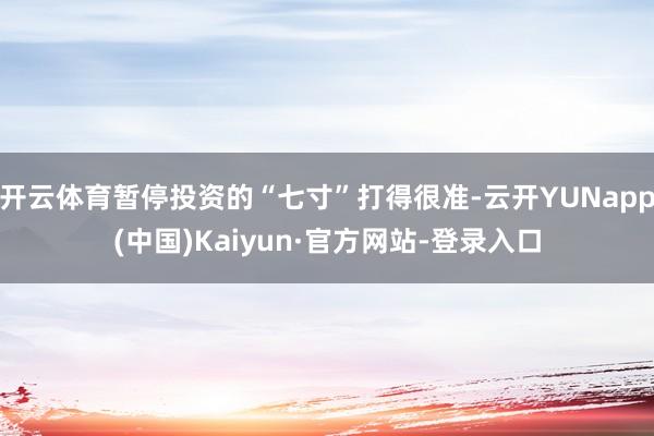 开云体育暂停投资的“七寸”打得很准-云开YUNapp(中国)Kaiyun·官方网站-登录入口