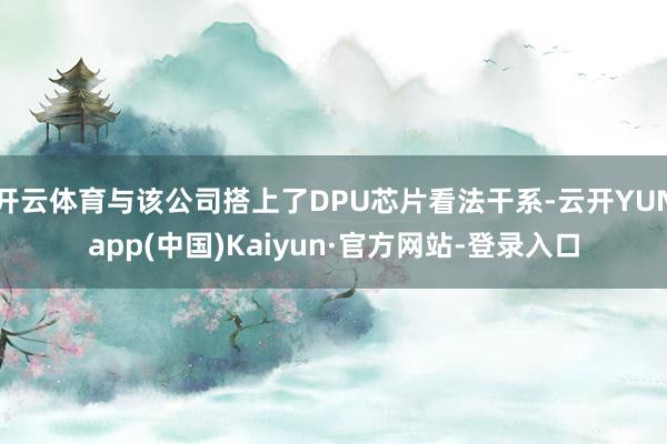 开云体育与该公司搭上了DPU芯片看法干系-云开YUNapp(中国)Kaiyun·官方网站-登录入口