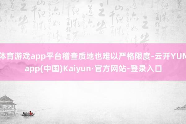 体育游戏app平台稽查质地也难以严格限度-云开YUNapp(中国)Kaiyun·官方网站-登录入口