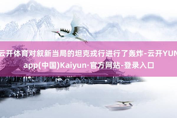 云开体育对叙新当局的坦克戎行进行了轰炸-云开YUNapp(中国)Kaiyun·官方网站-登录入口