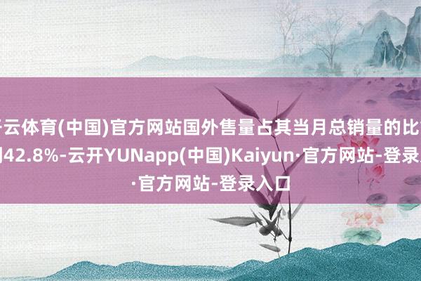 开云体育(中国)官方网站国外售量占其当月总销量的比重达到42.8%-云开YUNapp(中国)Kaiyun·官方网站-登录入口